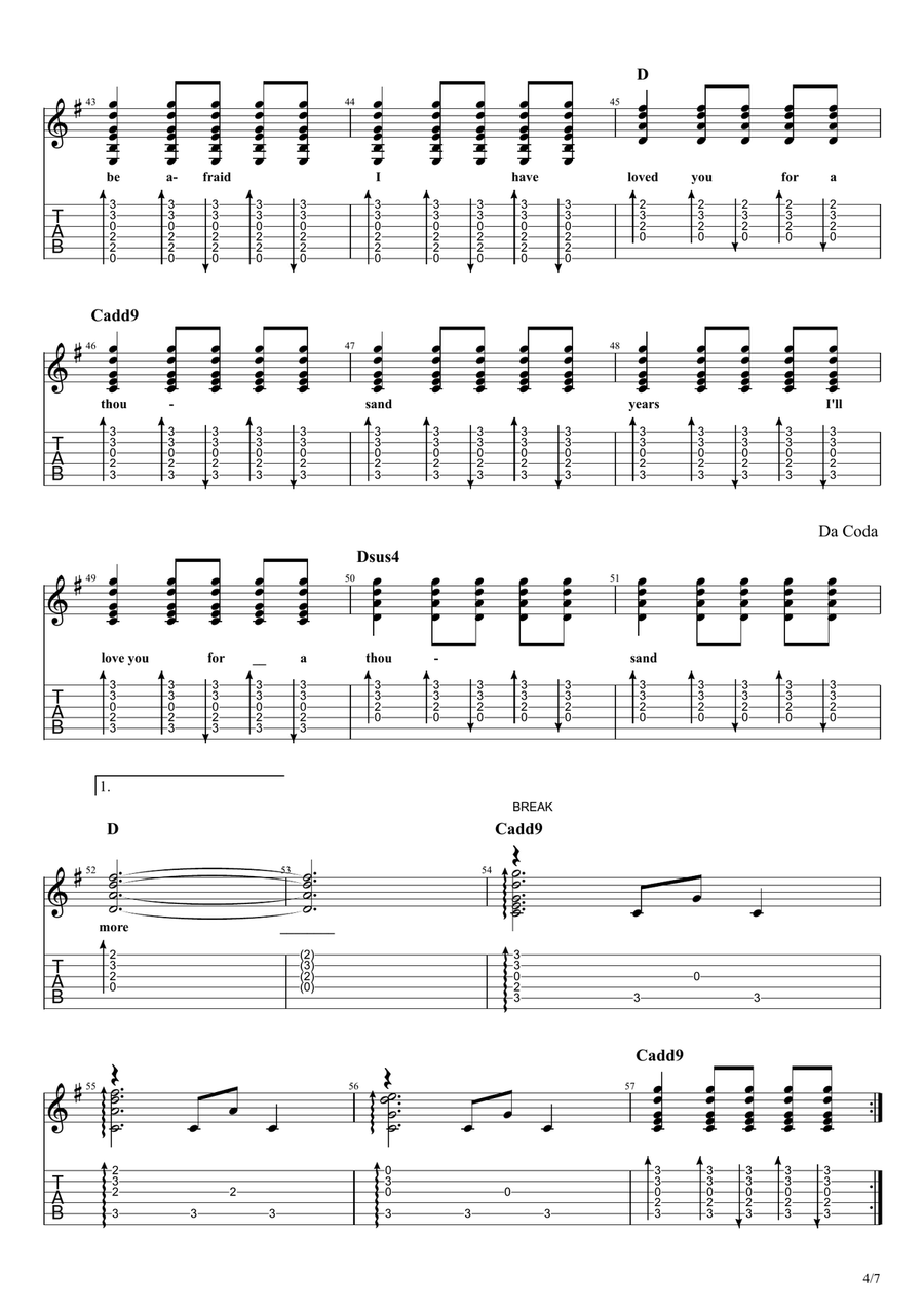 A Thousand Years (Part 2) Guitar Tablature scores gallery preview page 4