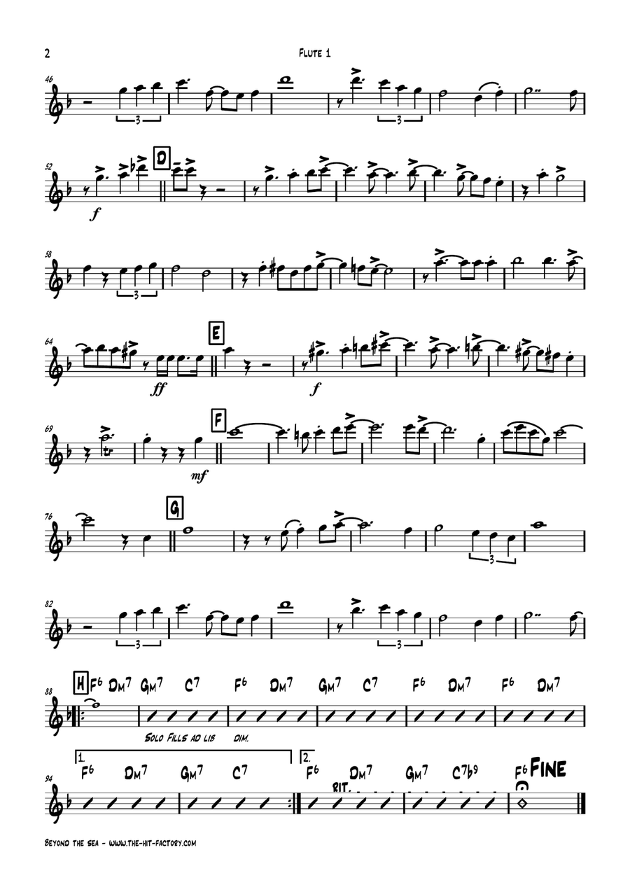 Beyond The Sea Woodwind Trio scores gallery preview page 5