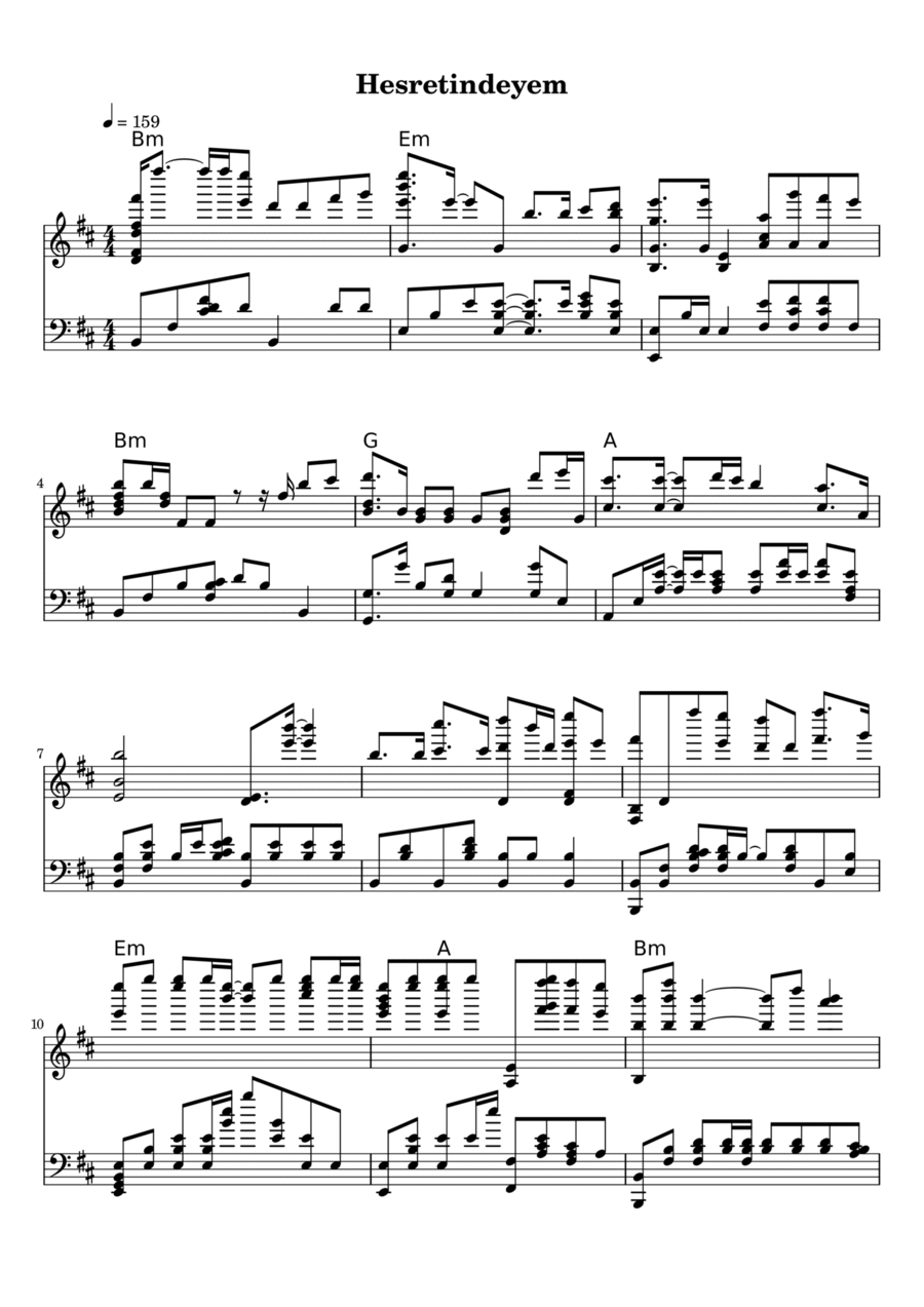 Hesretindeyem(I am in a sorrow) Piano Solo scores gallery preview page 1