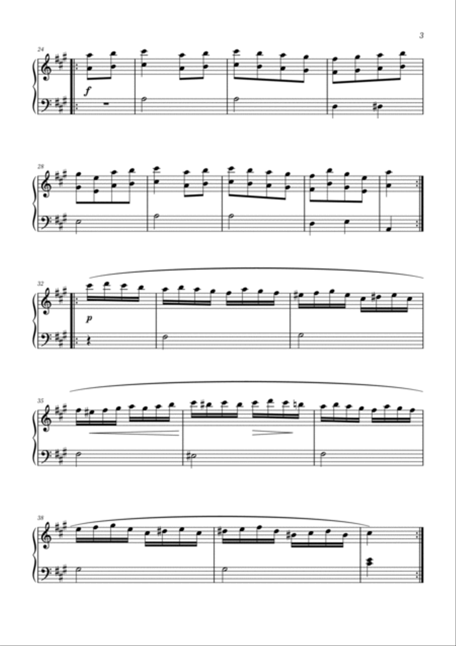 Turkish March - Easy Intermediate Piano Chamber Music scores gallery preview page 3