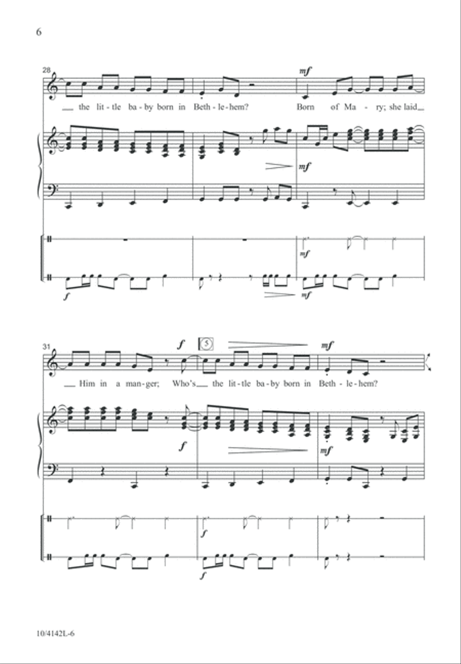 Who's the Little Baby? Unison Choir scores gallery preview page 6