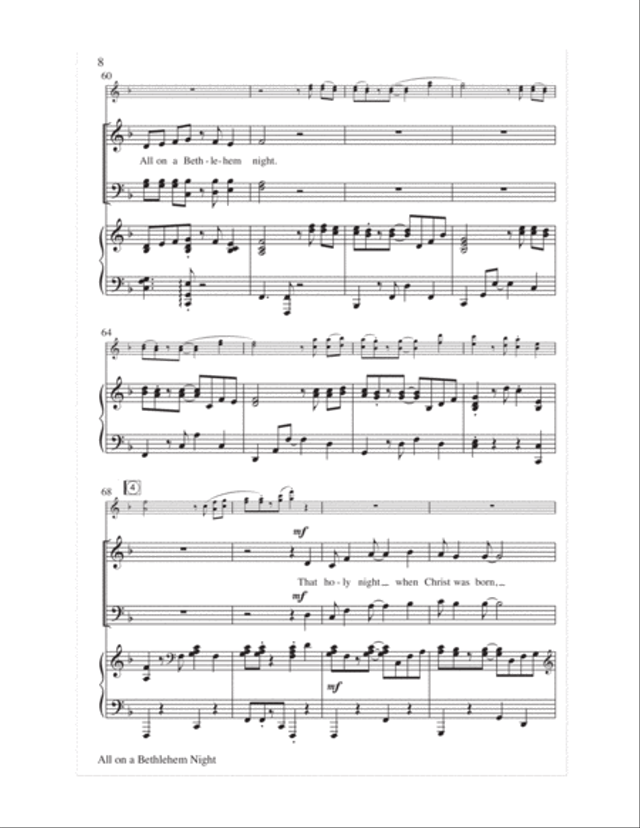 All on a Bethlehem Night 4-Part scores gallery preview page 9