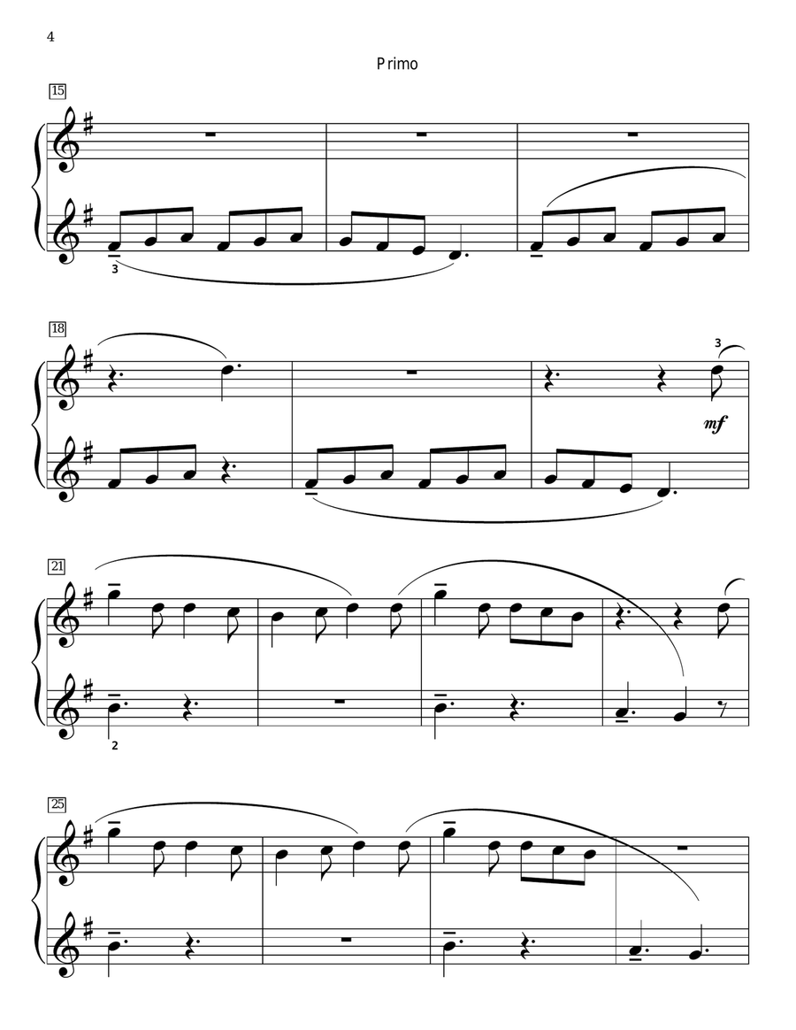 Highland Fling Piano Duet scores gallery preview page 4