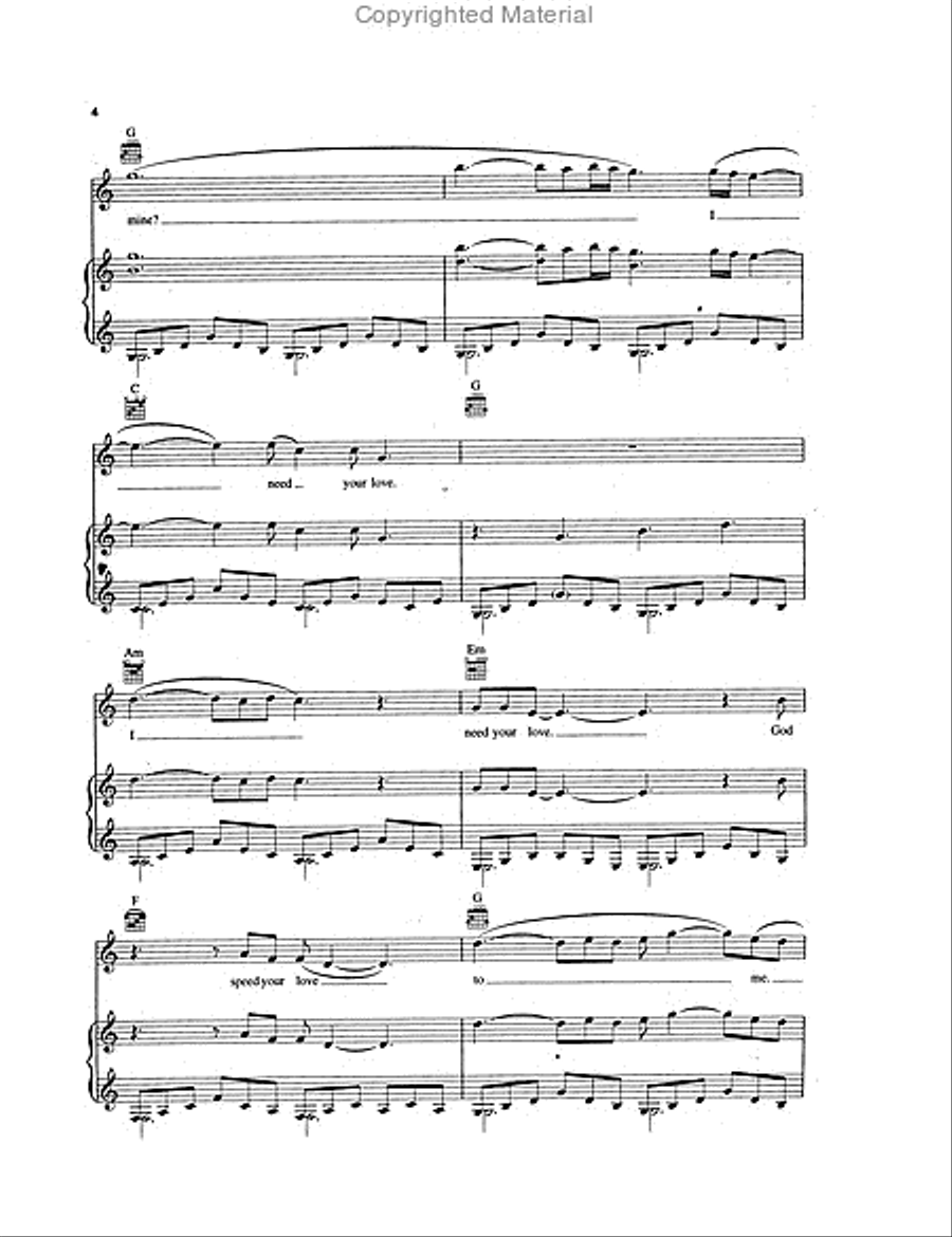 Unchained Melody Piano, Vocal, Guitar scores gallery preview page 4