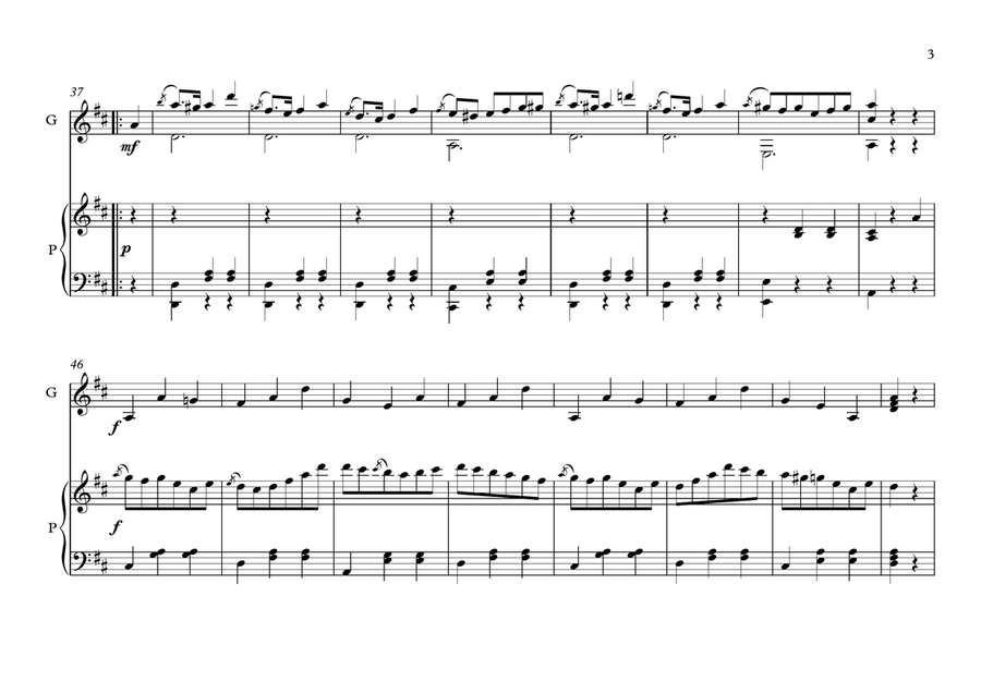 Valses for Guitar and Piano duet Valses for Guitar and Piano duet Acoustic Guitar scores gallery preview page 3