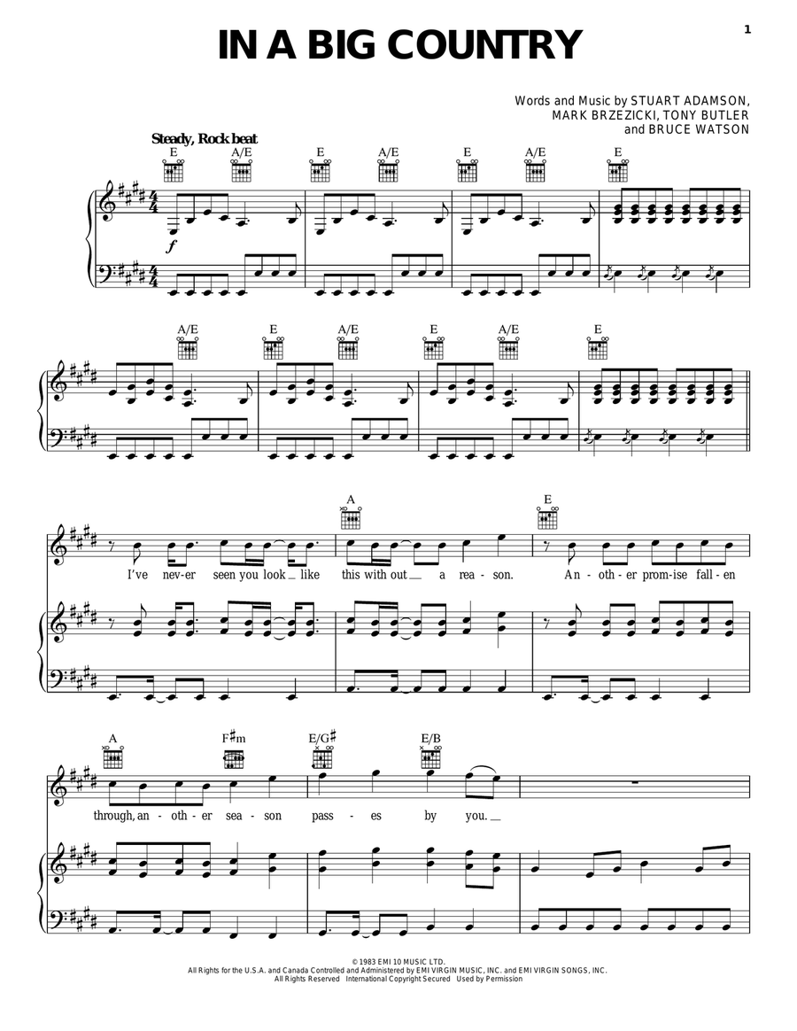 In A Big Country Acoustic Guitar scores gallery preview page 1