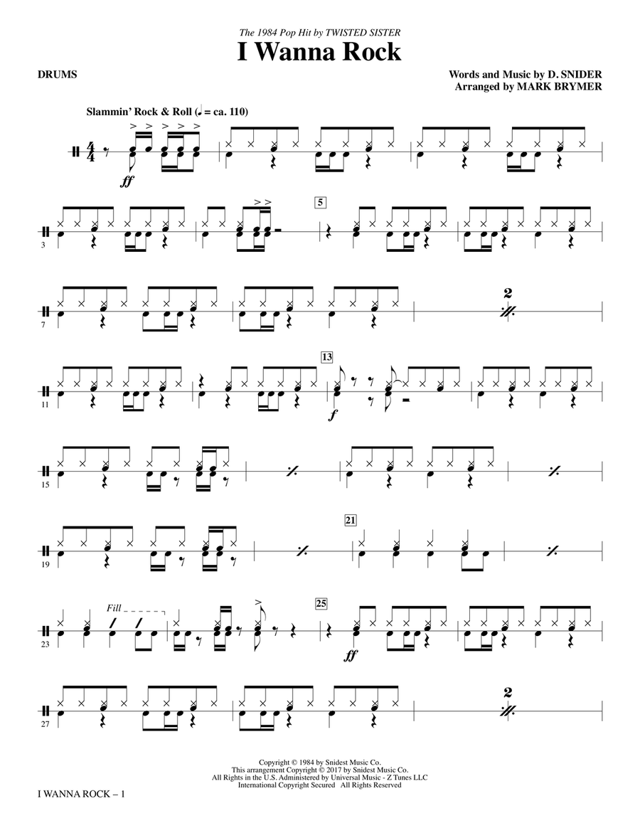 I Wanna Rock - Drums