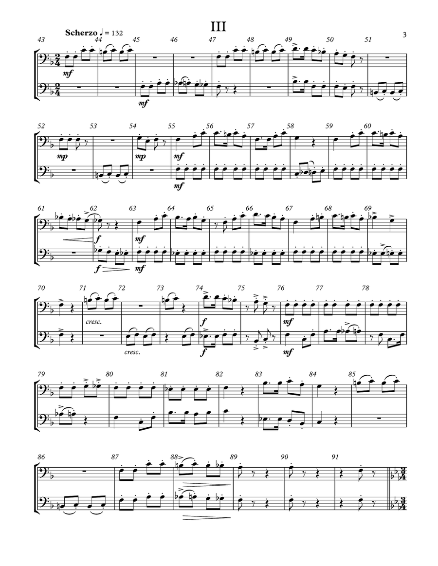 5 Duets For Any Two Band Instruments (Bass Clef) Bassoon scores gallery preview page 3
