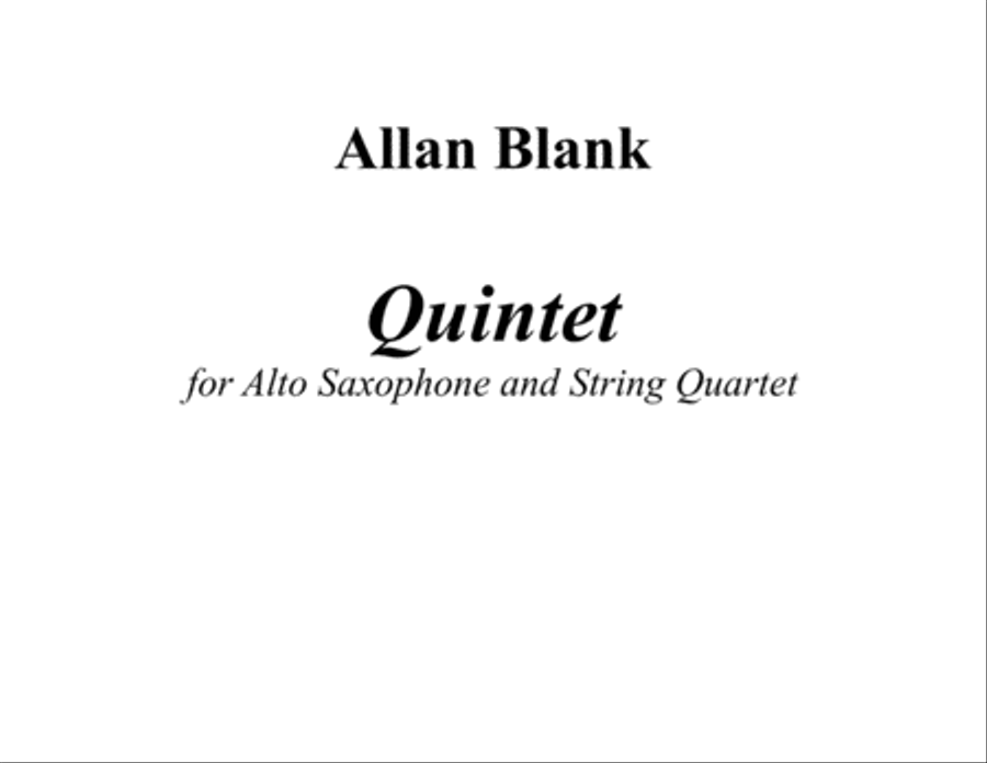 [Blank] Quintet for Alto Saxophone and String Quartet Chamber Orchestra scores gallery preview page 3