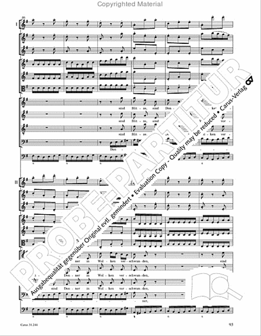 St. Matthew Passion (Matthaus-Passion) 4-Part scores gallery preview page 95