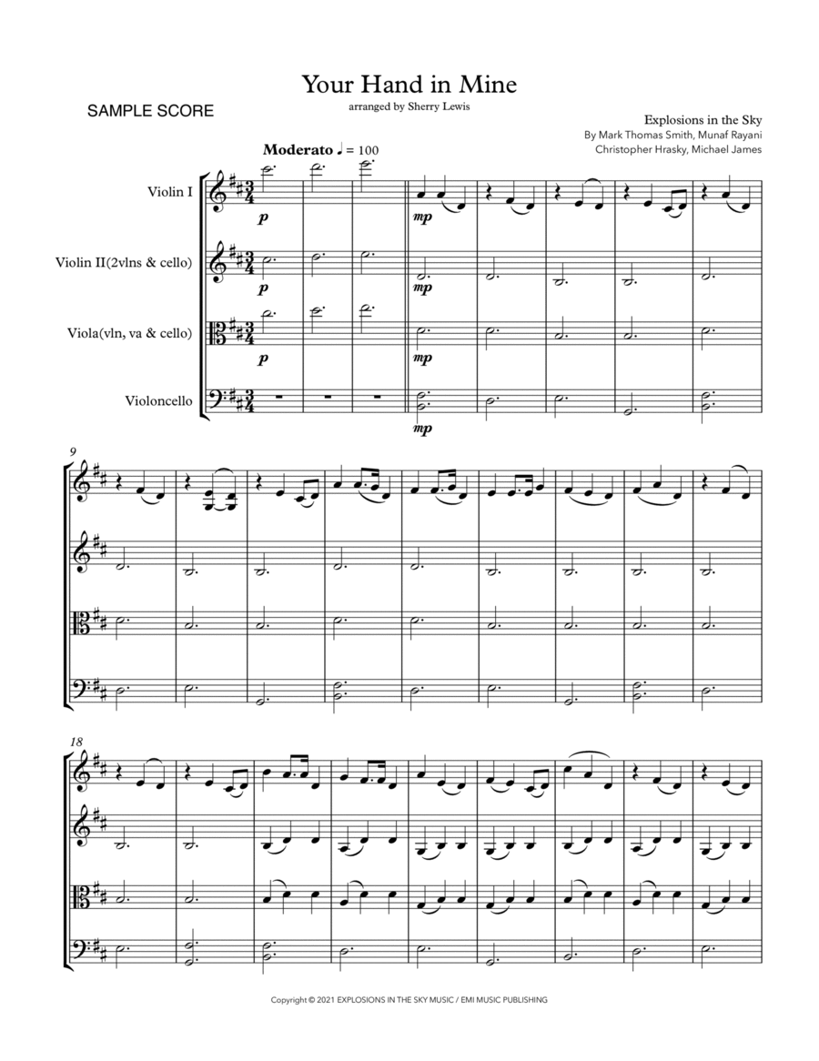 Your Hand In Mine String Trio scores gallery preview page 1