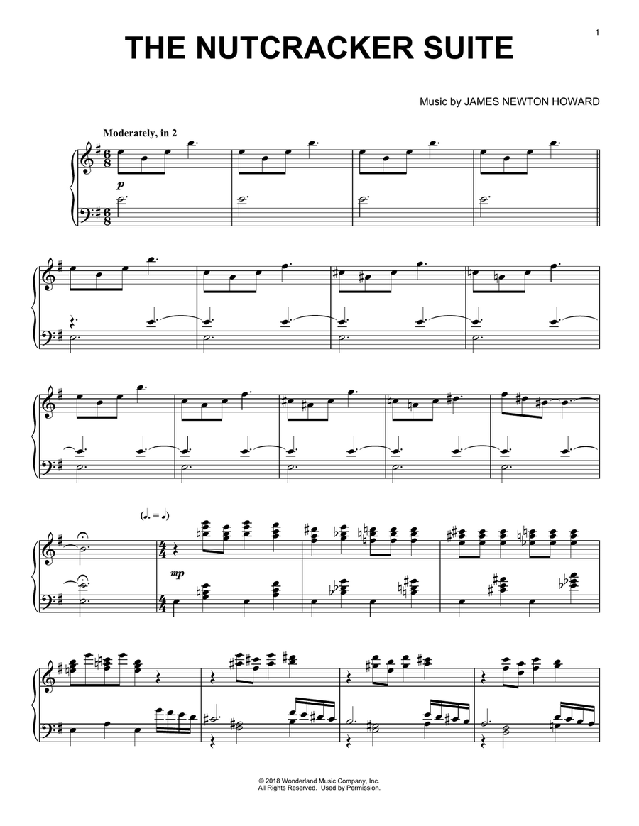 The Nutcracker Suite (from The Nutcracker and The Four Realms) Piano Solo scores gallery preview page 1