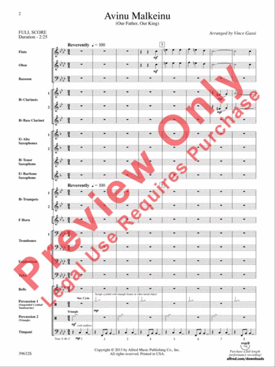 Avinu Malkeinu Concert Band scores gallery preview page 3