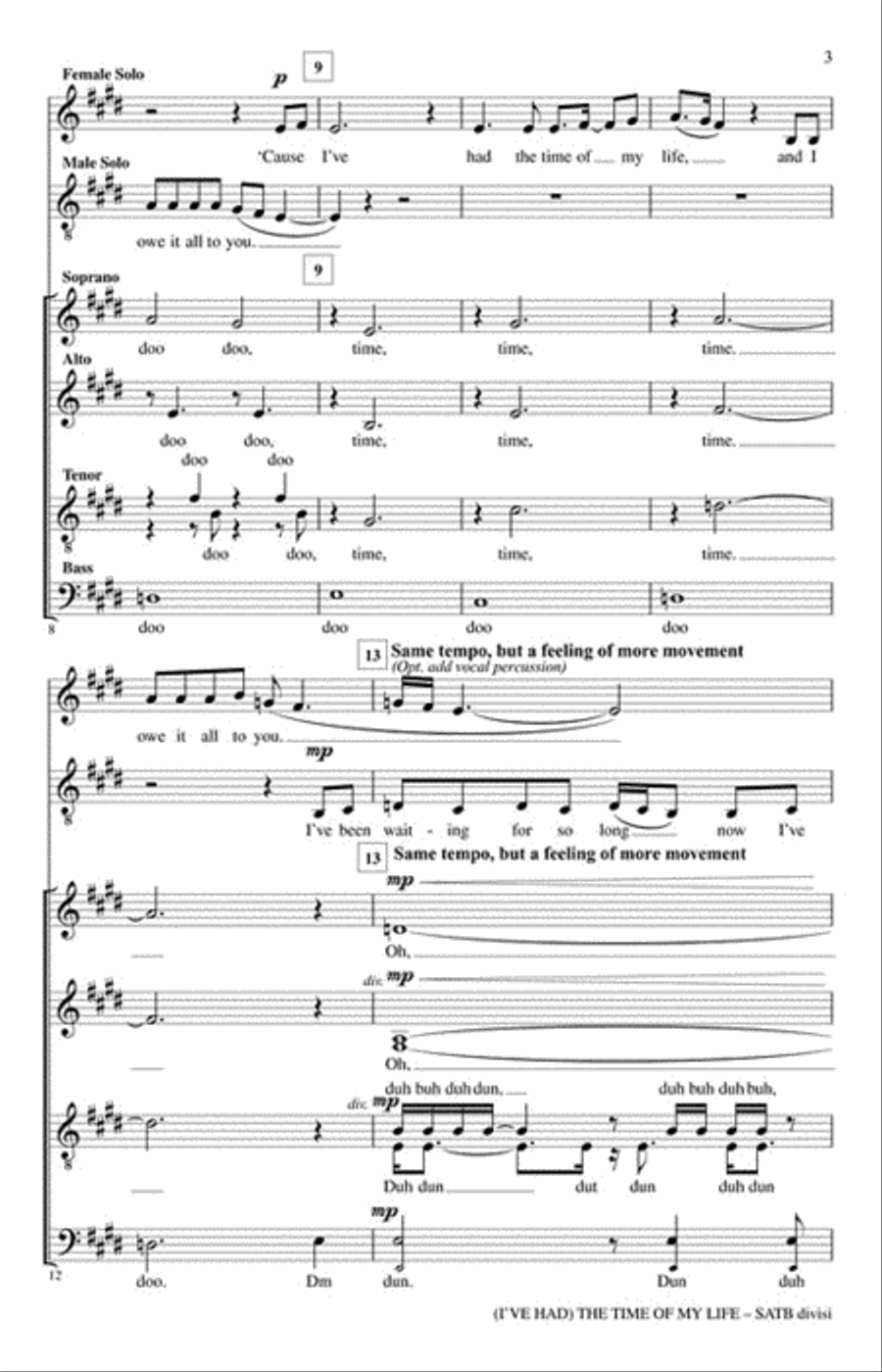 (I've Had) The Time of My Life Divisi scores gallery preview page 3