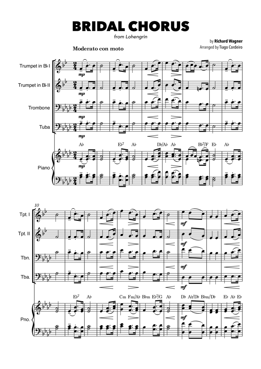 Bridal Chorus Brass Quartet scores gallery preview page 1