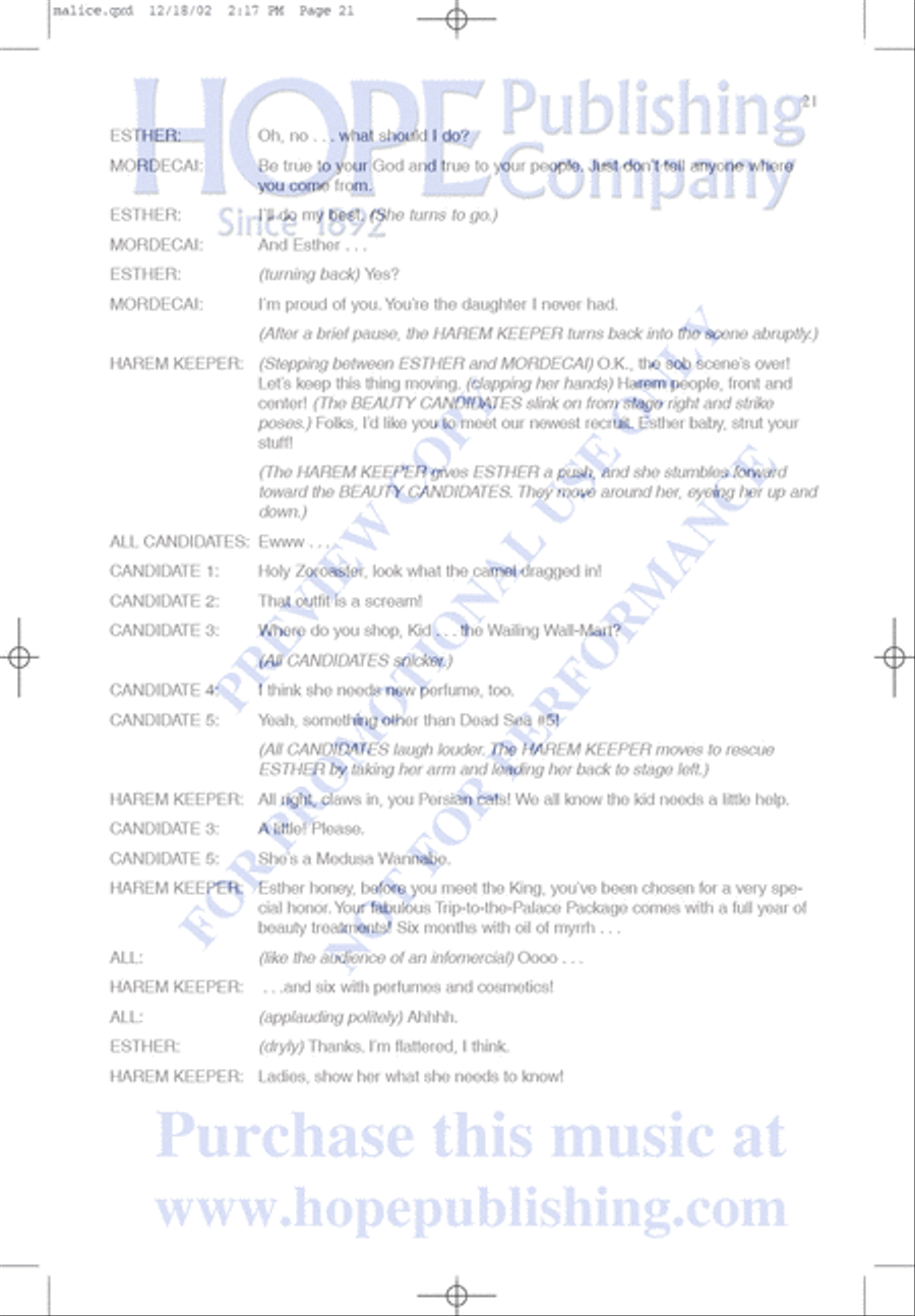 Malice in the Palace Unison Choir scores gallery preview page 21