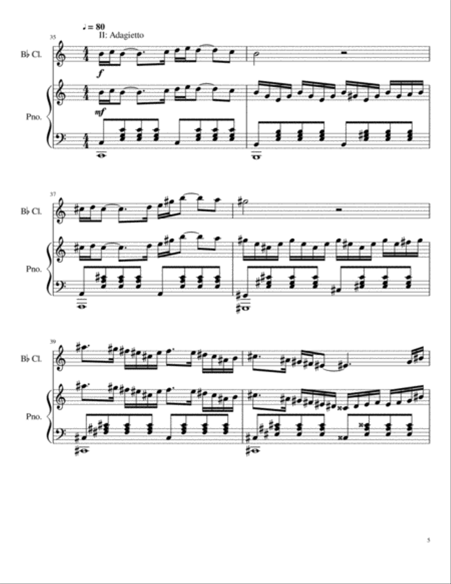 Two Vignettes for Clarinet and Piano Clarinet Solo scores gallery preview page 5