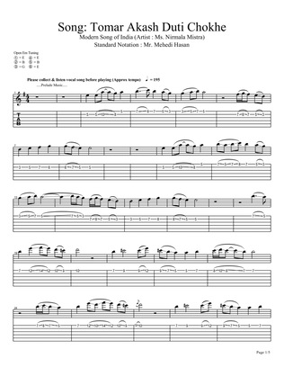 Modern Song of India (Standard Notation)