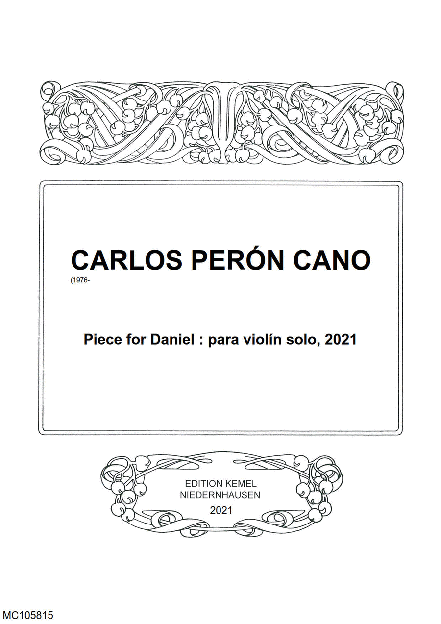 Piece for Daniel Violin Solo scores gallery preview page 1