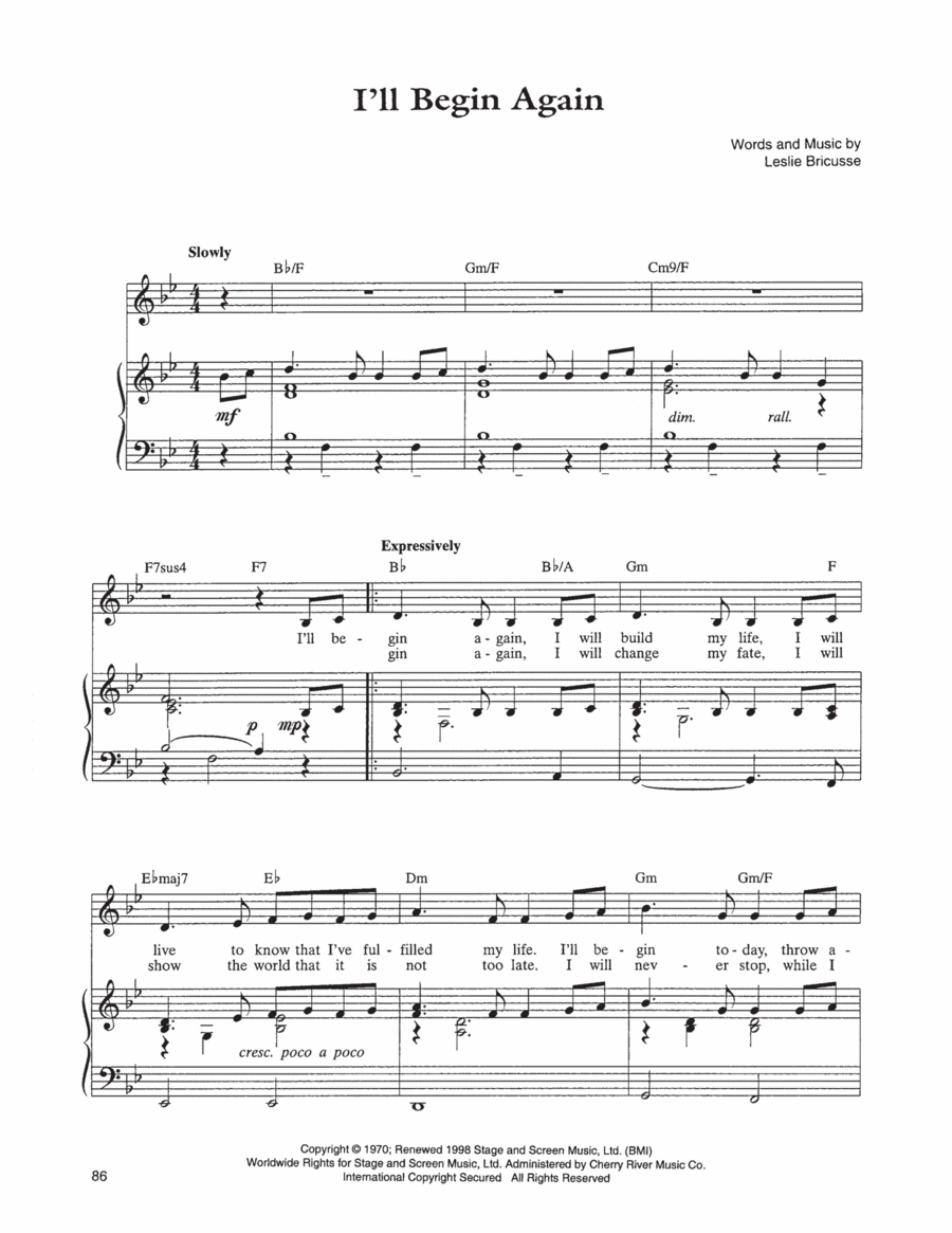 I'll Begin Again I'll Begin Again Piano, Vocal, Guitar scores gallery preview page 1