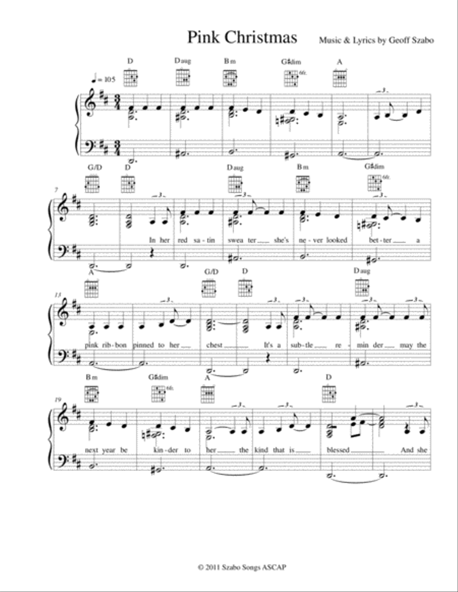 Pink Christmas Voice scores gallery preview page 1