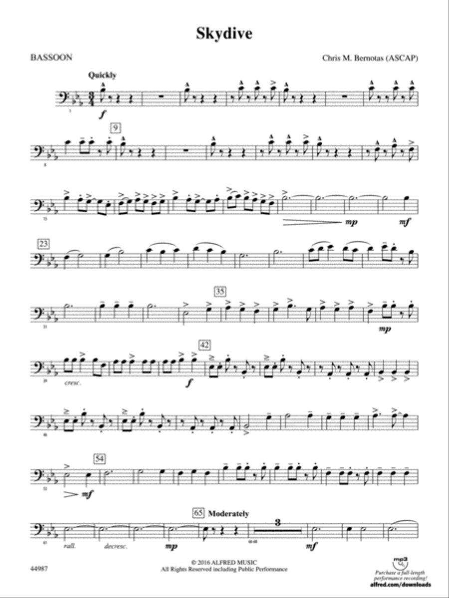 Skydive: Bassoon Skydive: Bassoon Concert Band scores gallery preview page 1