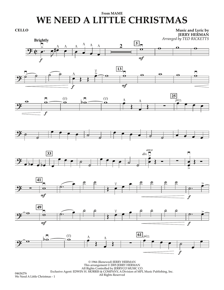 We Need A Little Christmas (from Mame) - Cello Orchestra scores gallery preview page 1