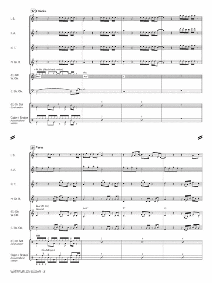 Watermelon Sugar Guitar Ensemble scores gallery preview page 5