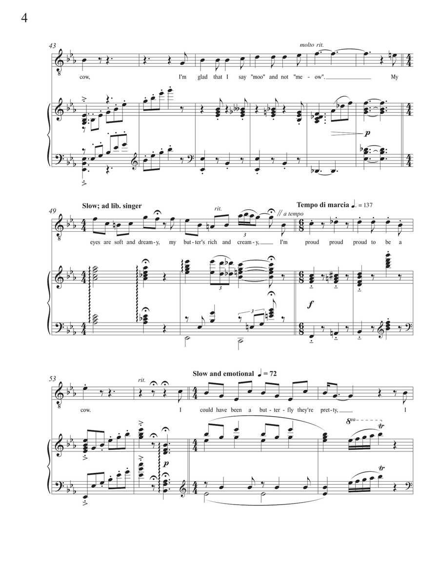 Proud To Be A Cow Piano, Vocal scores gallery preview page 4
