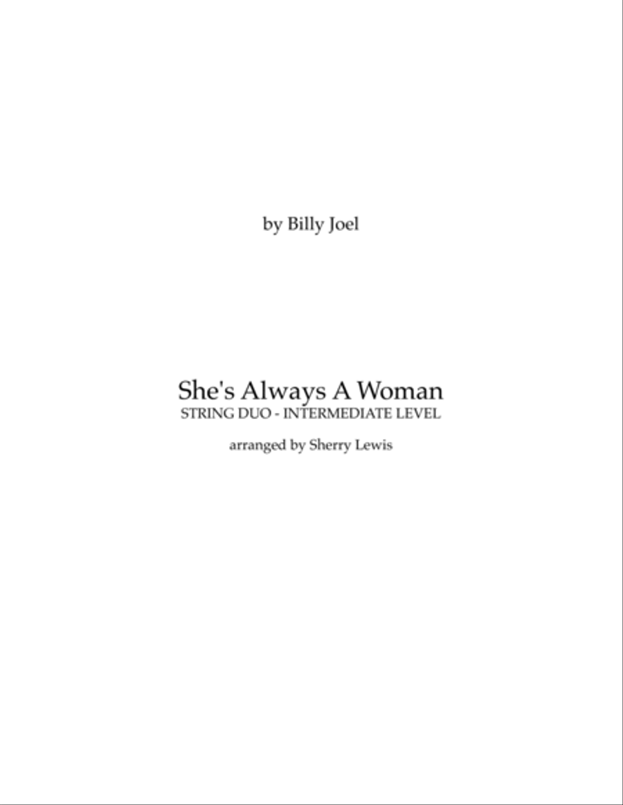 She's Always A Woman String Duet scores gallery preview page 2