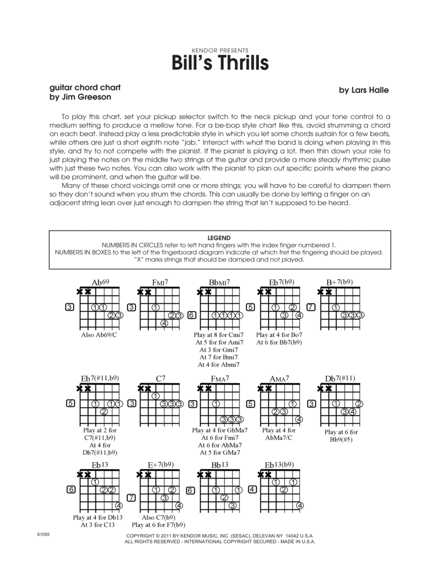 Bill's Thrills - Guitar Chord Chart