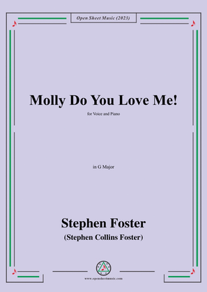 Book cover for S. Foster-Molly Do You Love Me!,in G Major