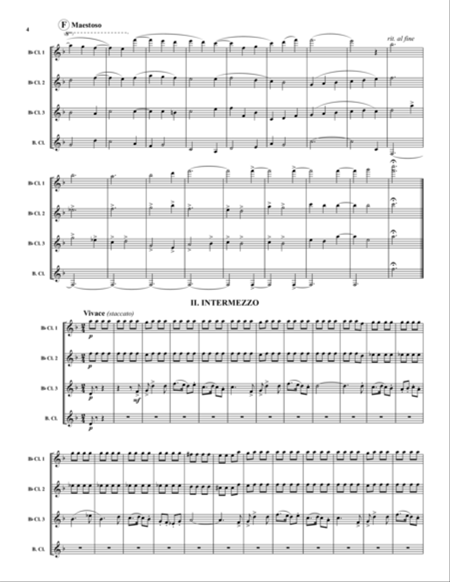 First Suite in Eb Clarinet Quartet scores gallery preview page 4