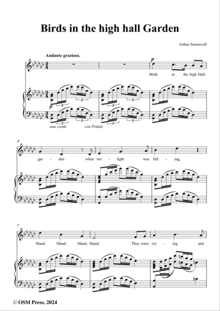 Somervell-Birds in the high hall Garden,in G flat Major Voice scores gallery preview page 2