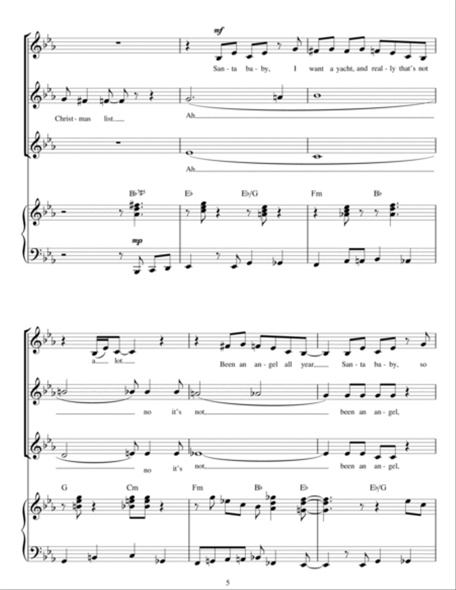 Santa Baby (arr. Jonathan Wikeley) SSA scores gallery preview page 5