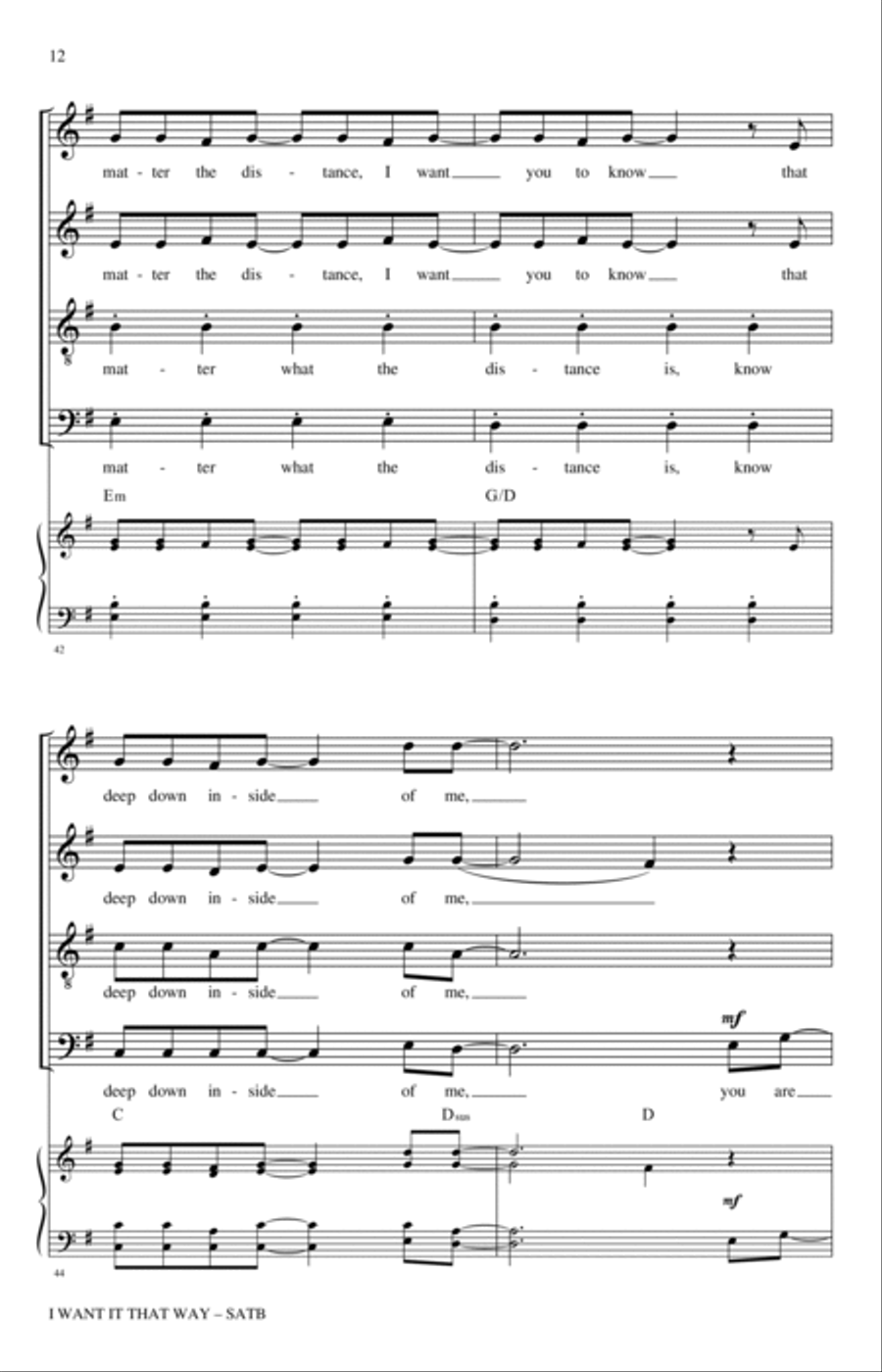 I Want It That Way (arr. Nathan Howe) 4-Part scores gallery preview page 10