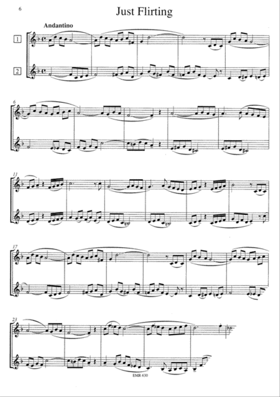 8 Happy Pieces Trumpet Duet scores gallery preview page 4