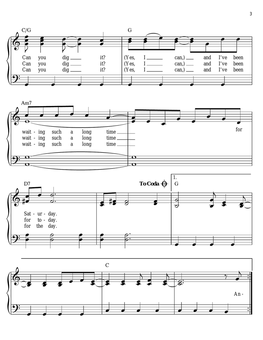 Saturday In The Park Easy Piano scores gallery preview page 3