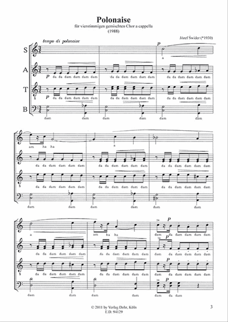 Polonaise für vierstimmigen gemischten Chor a cappella (1988) 4-Part scores gallery preview page 2
