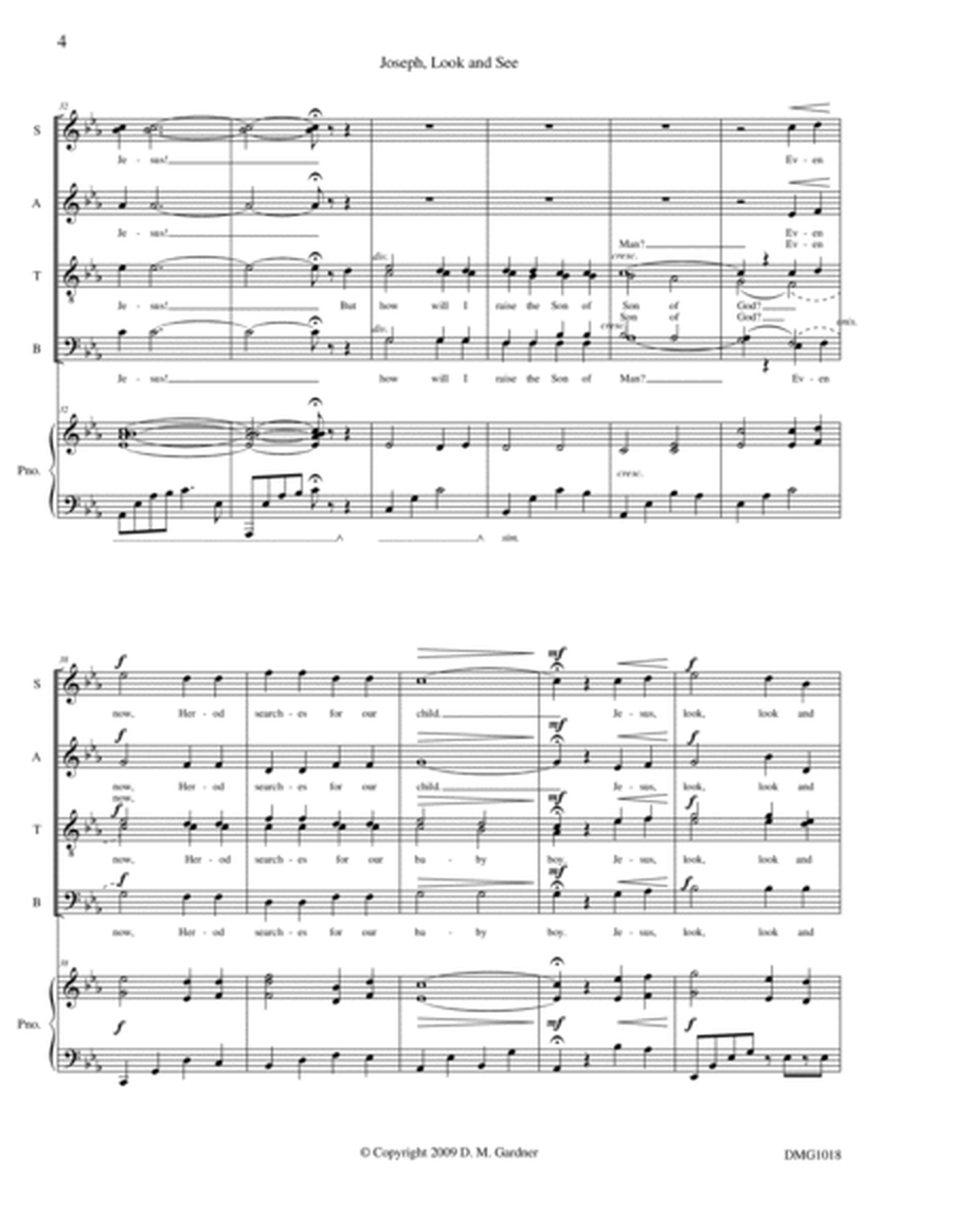 Joseph, Look and See (SATB divisi and Piano) image number null