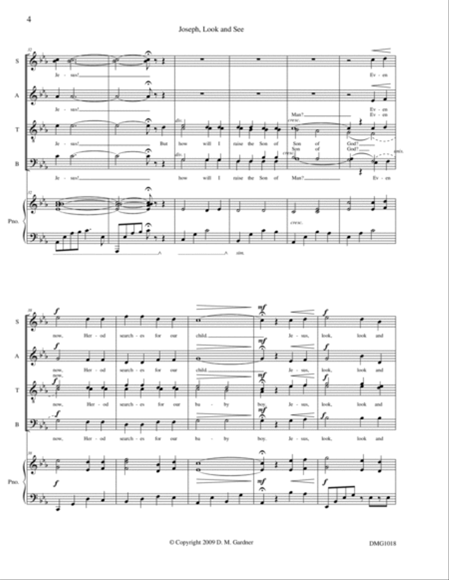 Joseph, Look and See (SATB divisi and Piano)