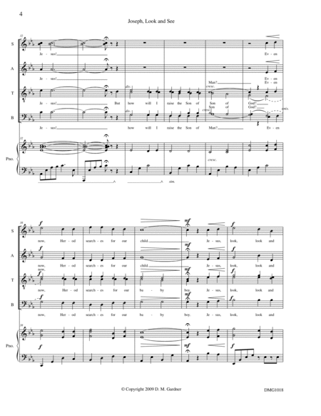Joseph, Look and See (SATB divisi and Piano) image number null