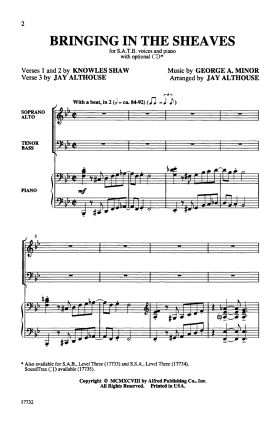 Bringing in the Sheaves Bringing in the Sheaves Choir scores gallery preview page 1
