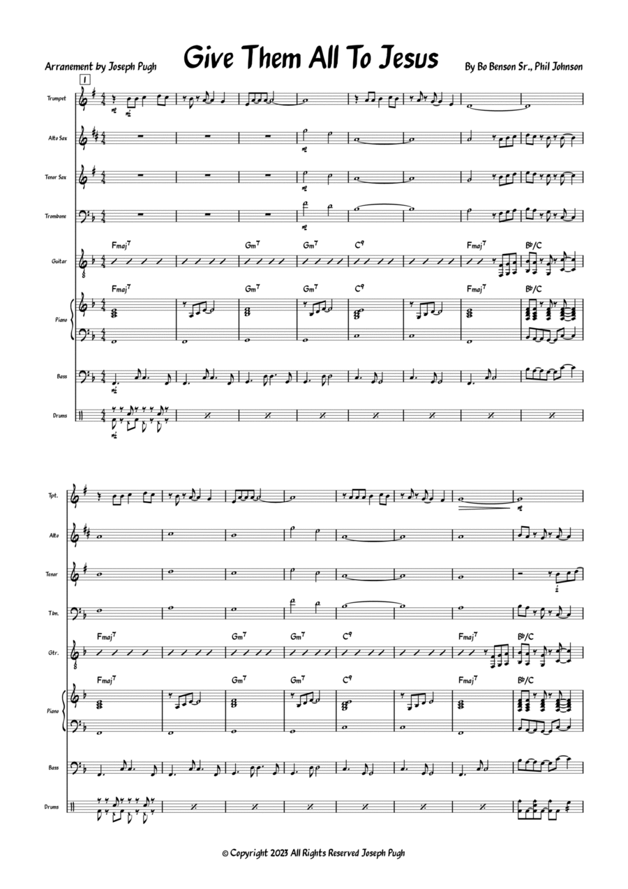 Give Them All To Jesus Jazz Ensemble scores gallery preview page 1