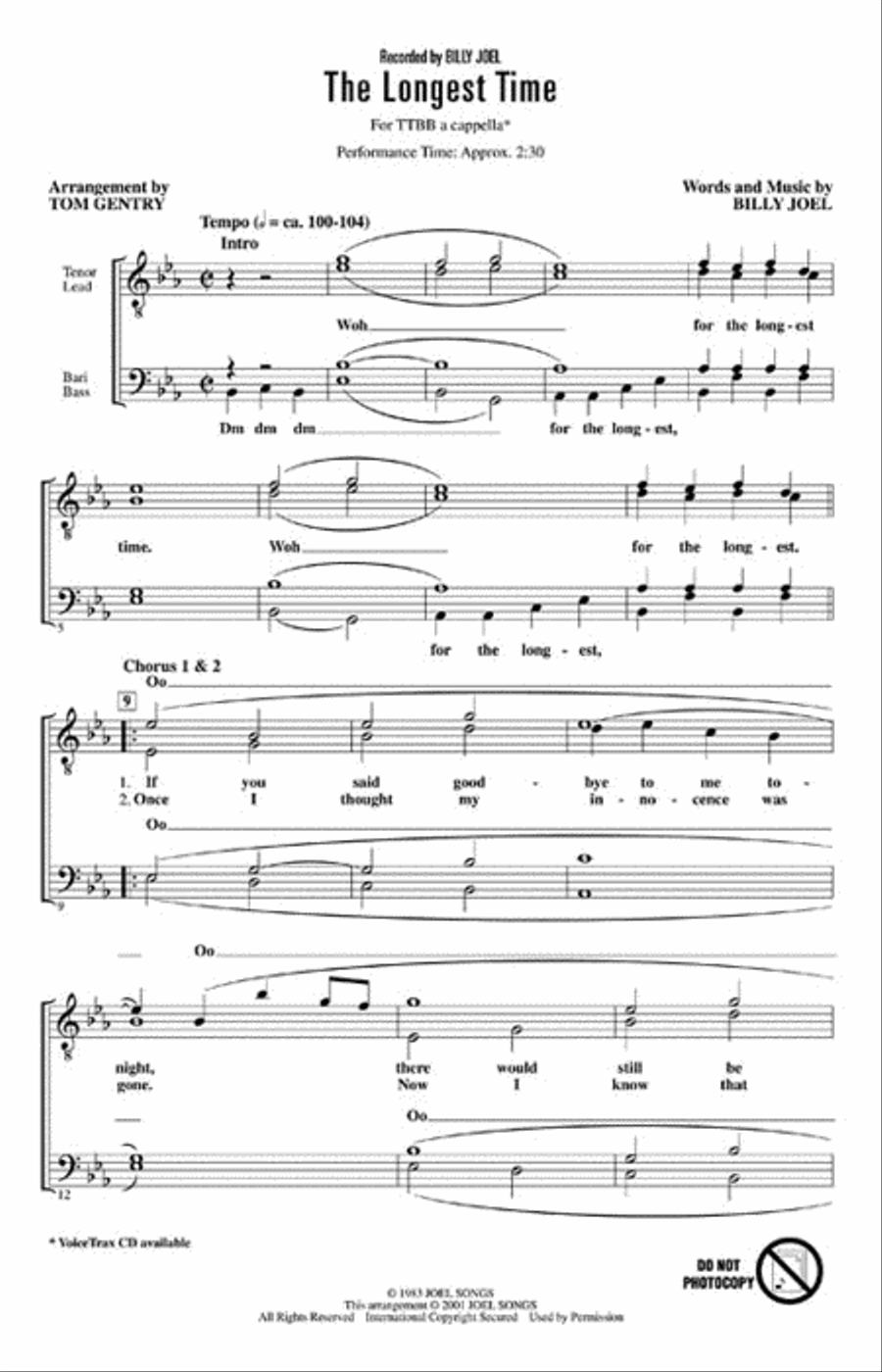 The Longest Time A Cappella scores gallery preview page 2