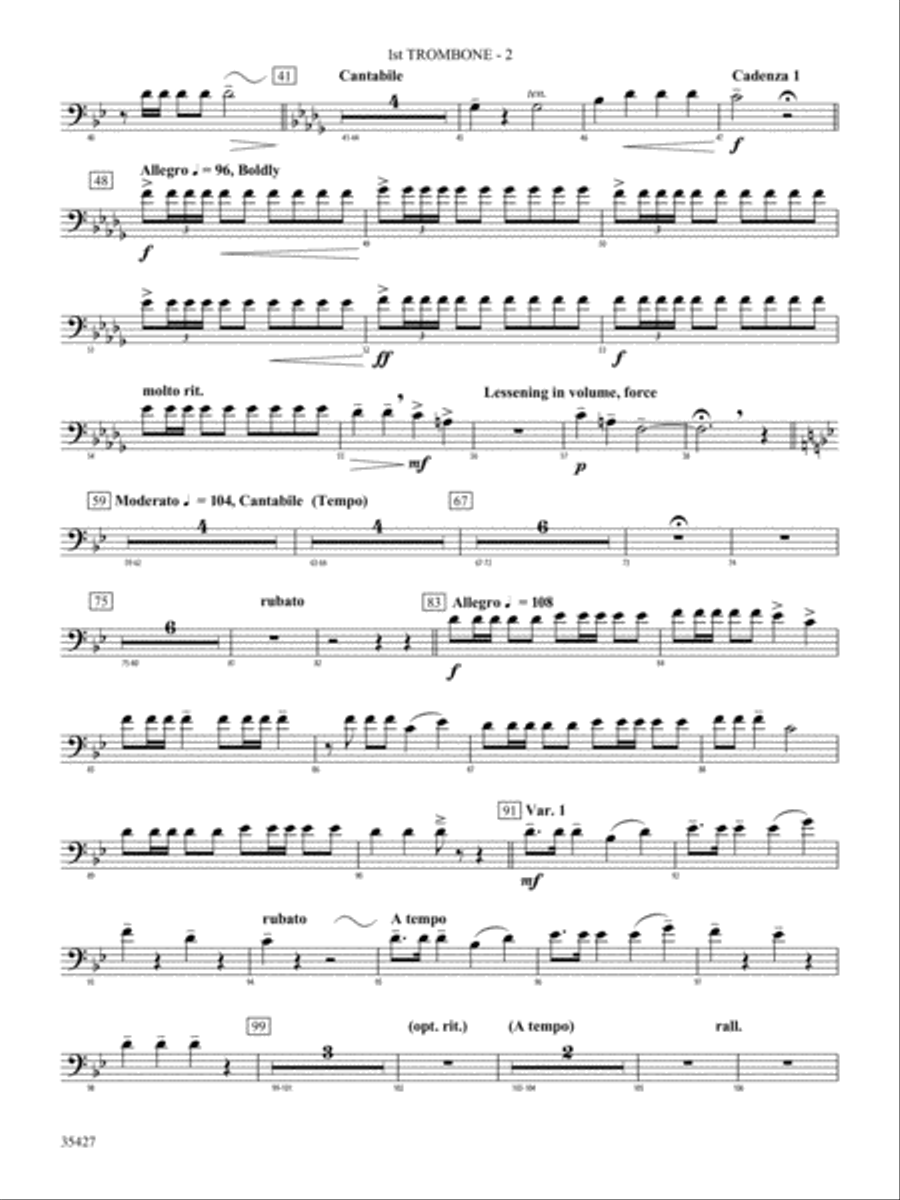 Fantasie Brillante: 1st Trombone Concert Band scores gallery preview page 2