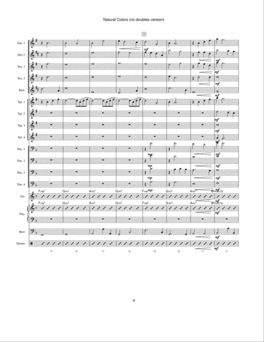 Natural Colors (no doubles version) Jazz Ensemble scores gallery preview page 4