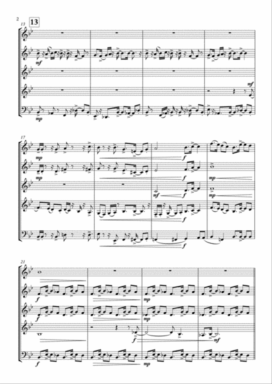 The good Preacher Wneceslas for Saxophone Quintet 2017 Holiday contest entry Saxophone Quintet scores gallery preview page 2