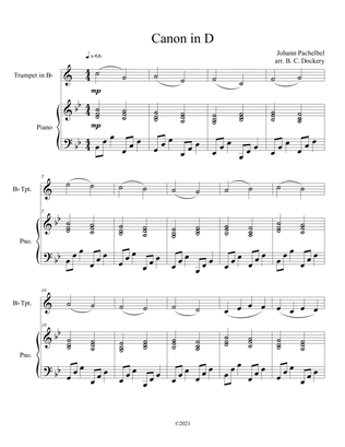 Canon in D for Trumpet and Piano