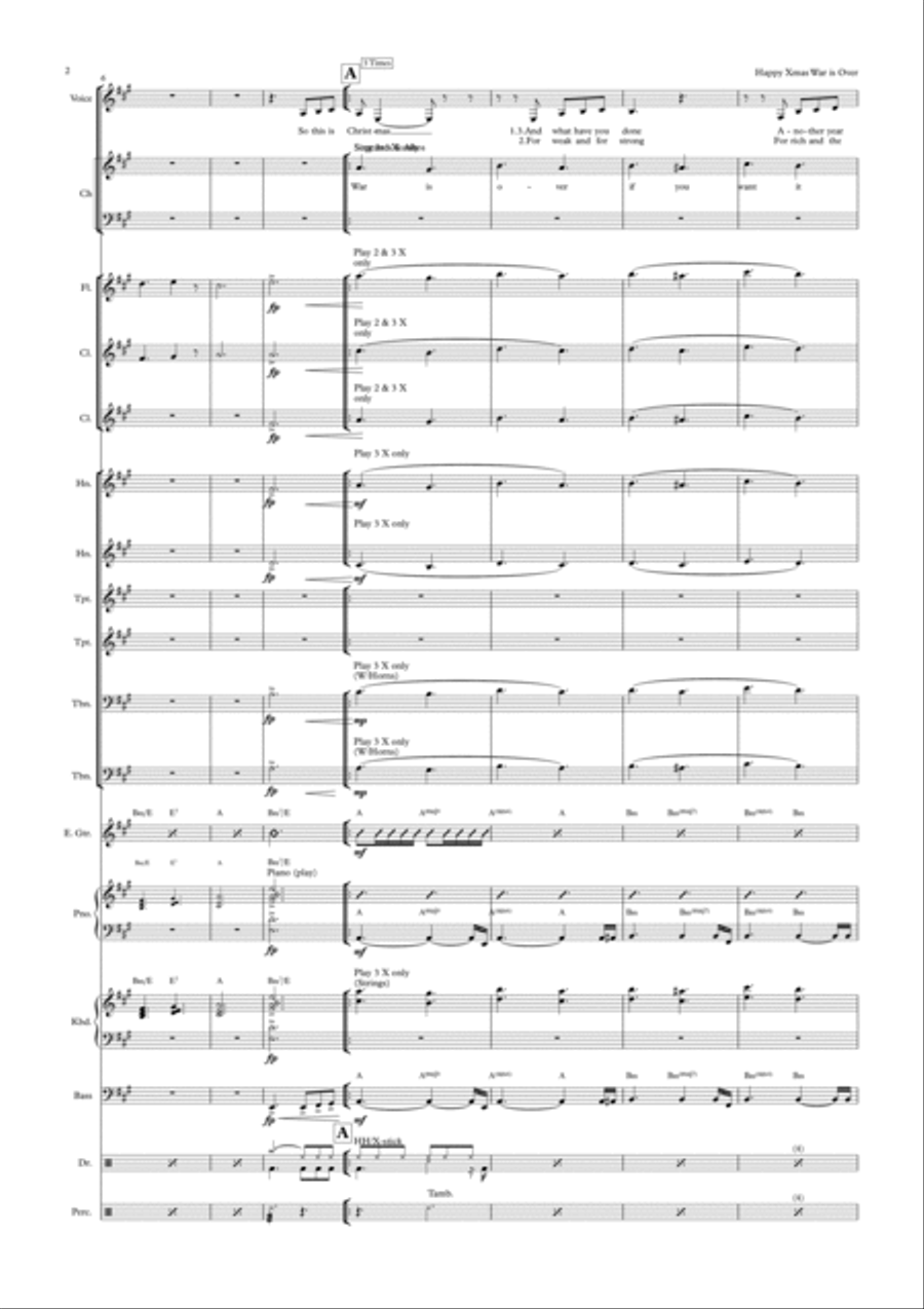Happy Xmas (war Is Over) School and Community scores gallery preview page 2